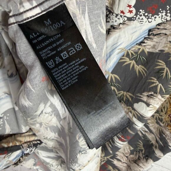 AllSaints Sumatra Hawaiian Tiger Print Shirt Size Medium C - Picture 8 of 9